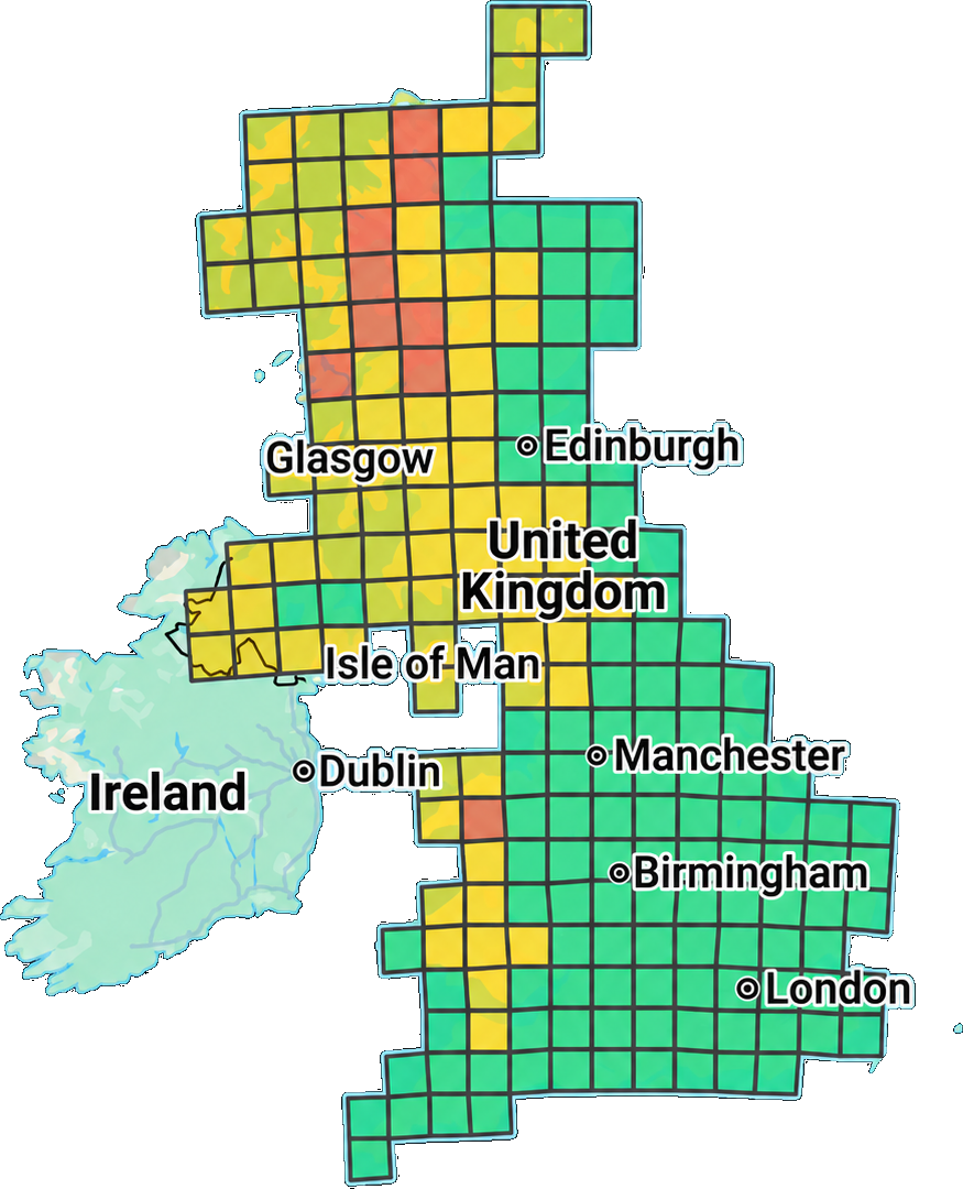 UK parasite alert risk zones map
